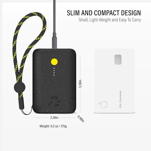 Ultimate Champ 10,000 m Ah Portable Charger – Dual USB-C Power Bank with 20 W Fast Charging for i Phone, Laptops, Tablets & More – Travel Essential with Included Cable for Enhanced Device Compatibility and Performance