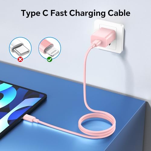 Premium 20 W PD Fast Charger Set for i Phone 14 – 3-Pack Type-C Wall Charger with 6 ft USB-C to Lightning Cables for Rapid Charging Compatibility with i Phone 14/14 Pro/14 Pro Max/13/12/11 – Optimal Speed and Versatility for Home, Office, and Travel