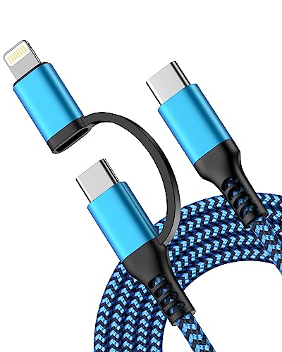 Premium 3-Pack i Phone Fast Charger Cables – MFi Certified USB C to Lightning Sync Cords for i Phone 14/13/12/11/X Series – Enhanced Durability & Power Delivery for Rapid Charging and Data Transfer (3 ft, 6 ft, 10 ft)