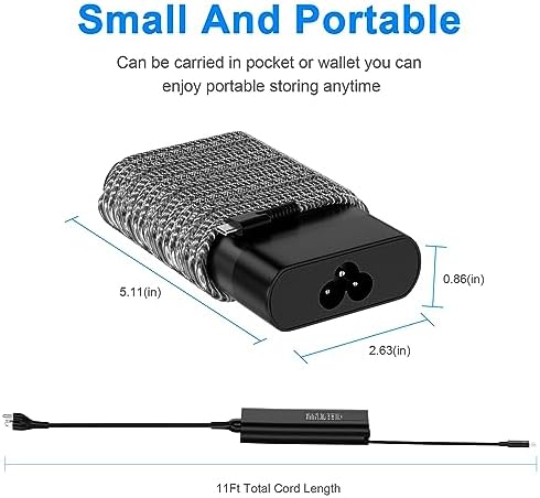 High-Performance 90 W USB-C Laptop Charger for Dell XPS & Latitude Models – Fast Charging AC Adapter with Braided Cable, Enhanced Safety Features and Universal Compatibility for Efficient Power Delivery