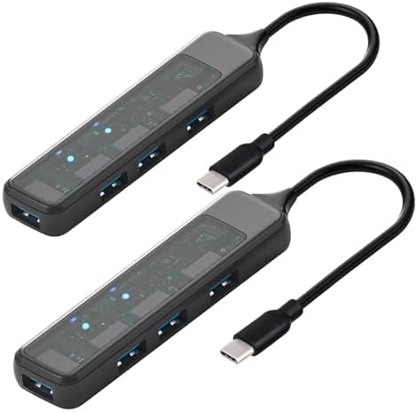 Transform Your Digital Workspace with the 4-in-1 USB C Hub – High-Speed 5 Gbps Multiport Adapter for Effortless Connectivity with PC, Laptop, i Mac, Surface & Mac Book Pro – Compact USB 3.0 Hub for Travel-Ready Professionals – Elevate Your Productivity & Streamline Data Transfer Today!