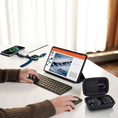 co2 CREA Green Hard Case for Anker Mag Safe UFO 3-in-1 Mag Go Wireless Charger Station – Travel-Friendly Foldable Charging Pad Protector with Enhanced Compatibility and 15 W Fast Charging Capability, Ideal for On-the-Go Charging Solutions