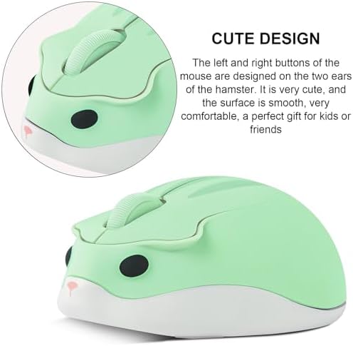 Adorable CHUYI Hamster Wireless Silent Mouse – 1200 DPI Lightweight Cordless Computer Mouse for Kids, Perfect Gift for Home, School & Travel – Fun & Functional Design in Light Blue