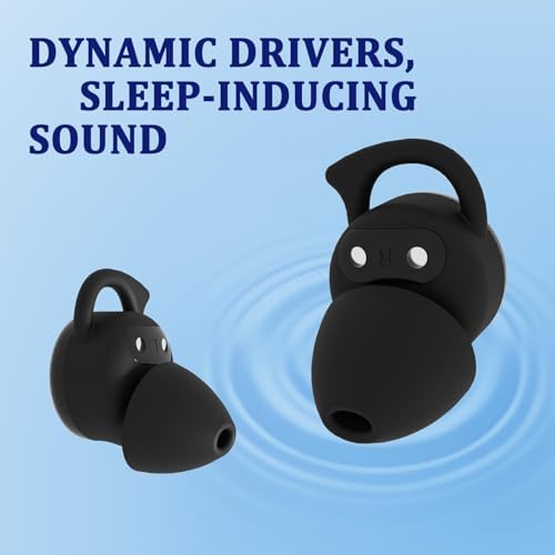 Ultimate Comfort Bluetooth 5.3 Sleep Earbuds for Side Sleepers – Invisible Design with Noise-Cancelling Technology in Beige – Waterproof and Lightweight for Meditation, Relaxation, and Outdoor Use