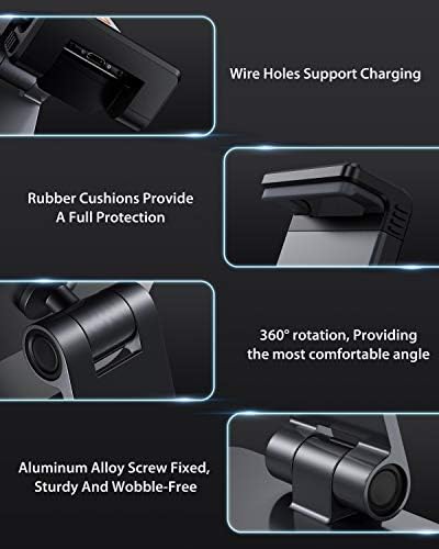 Maxonar Premium Heavy-Duty 360° Swivel Tablet Stand – Ergonomic Adjustable Aluminum Alloy Holder for Enhanced Stability & Charging – Foldable Design for 6-13″ Devices, Perfect for Home, Office, or Retail Use – Modern Sleek Grey Finish for Contemporary Spaces