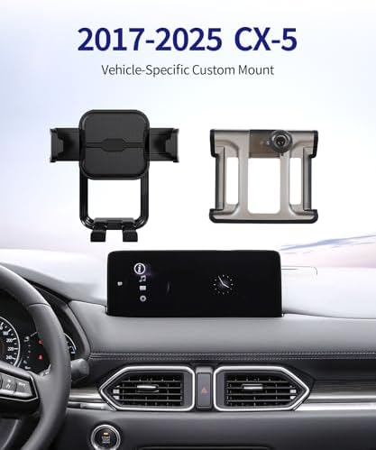 Mazda CX-5 2017-2025 Premium 360° Rotating Phone Holder – Ultimate Mobile Navigation Mount for Safe Driving and Stylish Interior – Effortless Installation with Superior Durability and Perfect Fit Accessory