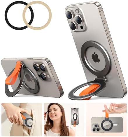 Chic Glitter Magnetic Phone Ring Holder for Mag Safe – Stylish Finger Grip Stand for i Phone, Kindle & Smartphones, Enhanced Stability with Versatile Compatibility for Pop Sockets – Elevate Your Daily Mobile Experience with Glamour and Functionality