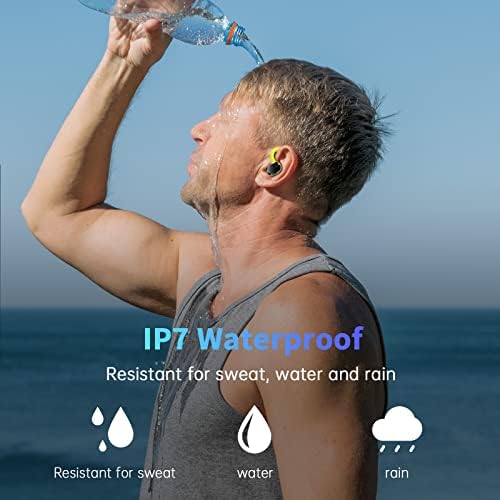 Premium Bluetooth 5.3 Wireless Earbuds with Superior Hi-Fi Stereo Audio | 48-Hour Playtime | IP7 Waterproof for All-Weather Use | Ergonomic Sport Earhooks for Active Lifestyles | ENC Mic for Crystal-Clear Conversations | Ideal for Music Lovers and Fitness Aficionados