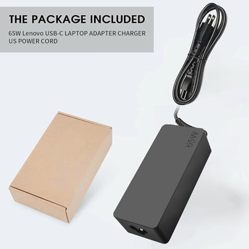 High-Speed 65 W USB-C Replacement Laptop Charger for Lenovo Think Pad, Yoga & Chromebook – Universal Compatibility & Enhanced Performance with 12-Month Warranty, UL Certified Safety, Ideal for T480, T490, E480 Models