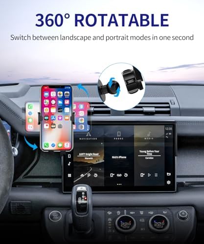 Precision-Fit Car Phone Holder for 2022-2025 Land Rover Defender & 2024-2025 Range Rover Evoque – Effortlessly Secure Your 11.4-Inch Screen Device with Innovative Clip Design for Enhanced Navigation – Essential Smartphone Mounting Solution with Universal Compatibility and Stylish Integration for Superior Driving Experience