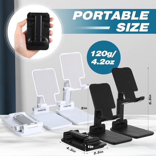 24 Pcs Cell Phone Stand Desk Table Adjustable Angle Height Phone Stand Foldable Portable Mobile Holder Silicone Pad Smartphone Tablet Holder Bulk for Office Travel Filming Photography – Enhanced Compatibility and Speed