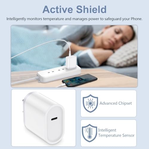 20 W USB-C Fast Charging Block: High-Efficiency Power Adapter for Google Pixel 9 Pro, i Phone 16 Pro Max & Samsung Galaxy Devices – Compact Design, Optimal Compatibility, and Advanced Safety Features for On-the-Go Charging Solutions