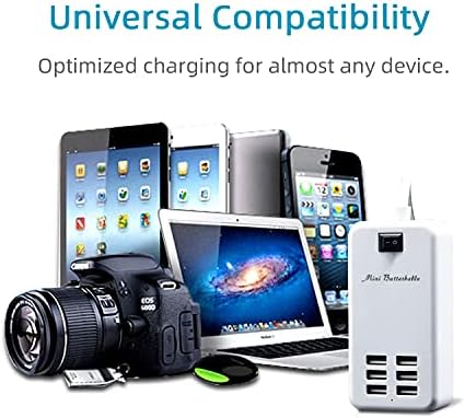 Ultimate 6-Port USB Charging Hub: High-Speed AC Power Adapter with Surge Protection for Seamless Device Charging at Home, Office, or Travel – Compact and Safe Charging Station for Smartphones, Tablets, and More