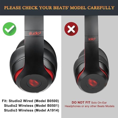 Transform Your Beats Studio Listening with Solo WIT Premium Replacement Ear Pads – Luxurious Soft Protein Leather Cushions Featuring Noise Isolation Memory Foam for Ultimate Comfort and Superior Sound Quality, Vibrant Orange Design for Enhanced Style with Studio 2 & 3 Headphones