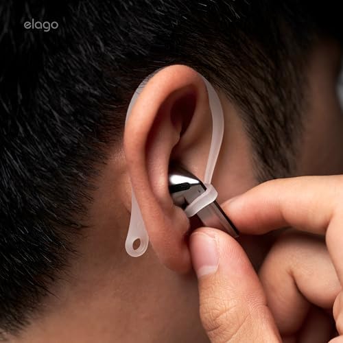 Ergonomic Anti-Slip Ear Hooks for Samsung Galaxy Buds 3 & 3 Pro – elago’s Premium Comfort Enhancements for Secure Audio Enjoyment (White)