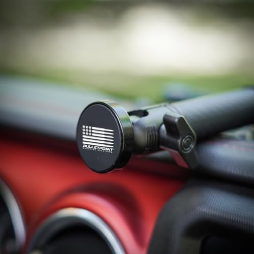 Revolutionary Bulletpoint Magnetic Phone Mount with Carbon Fiber-Kevlar Arm for i Phone & Android – Universal Fit with 20 mm Ball Attachment for Seamless Navigation and Hands-Free Convenience