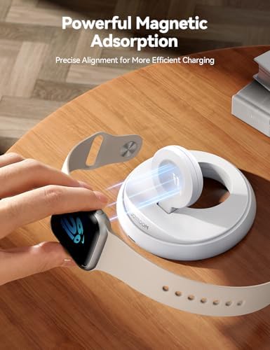 Revolutionize Your Apple Watch Charging with JOYROOM Portable Magnetic Dock – Fast Charging Stand for Apple Watch Series 10-2 & SE, Foldable Travel Design, Nightstand Mode for Effortless Alarm & Time Access, Sleek Black Finish, Durable & Efficient Power Solution for Home or On-the-Go Use