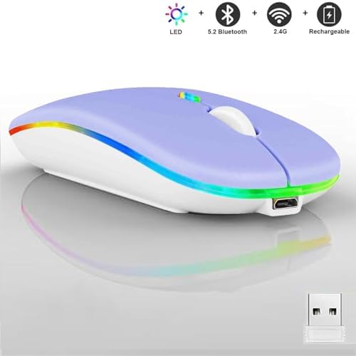 Seamless Productivity with 3 Pack Rosy Glow Red Wireless Bluetooth Mouse – Rechargeable, Silent, and Slim Dual Mode Mice for Laptop, Desktop, i Pad, and Mac – Perfect for On-the-Go Professionals and Students