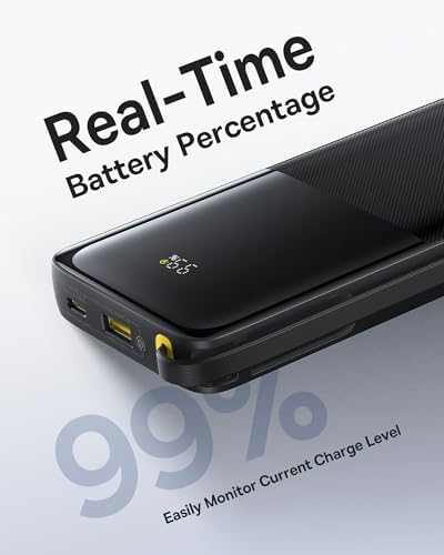 Baseus 10,000 m Ah Travel Power Bank with 20 W PD Fast Charging & Integrated Braided USB-C Cable – The Ideal On-the-Go Charger for i Phone 16 Pro/15, i Pad, Samsung S25/S24 – Ultimate Solution for Busy Lifestyles and Seamless Connectivity