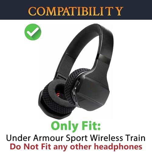 Upgrade Your JBL Under Armour Sport Wireless Headphones with SOULWIT Replacement Earpads – Luxurious Soft Protein Leather & High-Density Memory Foam for Unmatched Comfort and Sound Isolation – Effortless Installation, Elegant Black Finish, Perfect for Daily Use and Intense Workouts