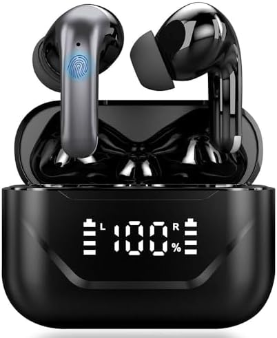 A17 Pro Bluetooth 5.4 Earbuds – Premium Wireless Headphones with Deep Bass Sound, Intelligent ANC/ENC, Touch Controls, LED Battery Display, and IPX7 Water & Dust Resistance for Fitness, Travel, and Daily Use