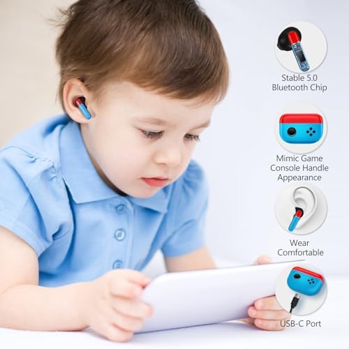 Dual Pack Bluetooth 5.3 Wireless Earbuds with Touch Control – Perfect for Kids & Adults, Includes Compact Charging Case for Ultimate Convenience and Enhanced Compatibility
