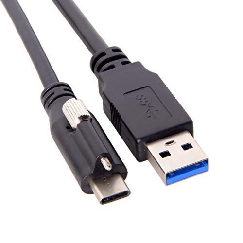USB 3.1 Type-C Panel Mount Cable with Locking Connector – 5 M Data Transfer Cable for Cameras and Devices, Enhanced Compatibility for Seamless Connectivity, Ideal for Photographers and Tech Enthusiasts