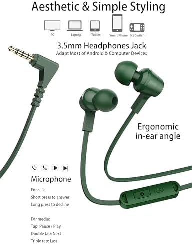 Chic Gold Hive Game Earbuds Set – Premium Wired Headphones for Boys and Men with Comfortable Small Ear Tips, Ideal for School and Gaming, Enhanced Compatibility with Phones and PCs, Portable Case for On-the-Go Audio Enjoyment