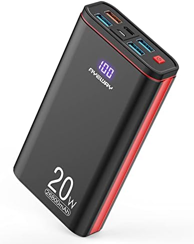 High-Capacity Ayeway USB C Portable Charger – 26800 m Ah Power Bank with PD 20 W Fast Charging, 5 Ports for Multi-Device Compatibility, Ideal for i Phone 13/14/15, Mac Book, Samsung Galaxy & Gaming – Ultimate Travel Companion for Uninterrupted Power