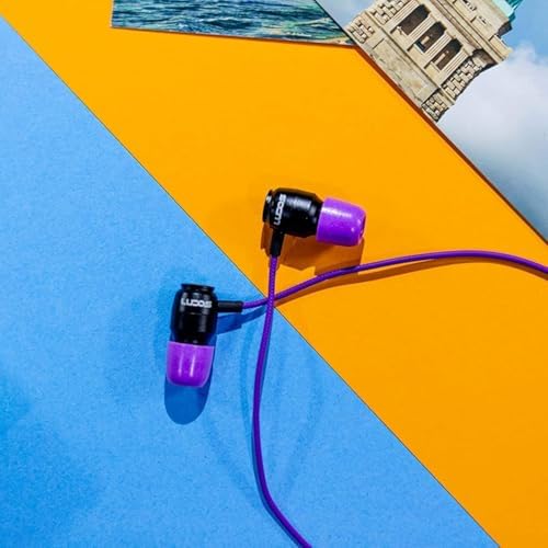 LUDOS Clamor Wired Earbuds – Premium Noise-Isolating In-Ear Headphones with Memory Foam Tips, Built-in Microphone, 5-Year Warranty – Perfect for i Phone and Samsung Users, Ideal for Students and Small Ears in Stylish Pink – Ultimate Sound Quality and Comfort for Everyday Use