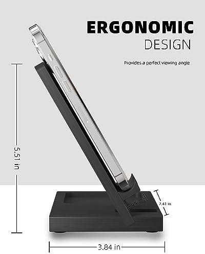 Cell Phone Stand with Tray, Wood Phone Docking Station for Men, Phone Holder for Desk, Men’s Docking Station and Organizer, Wooden Desk Organizer – Enhanced Compatibility and Speed