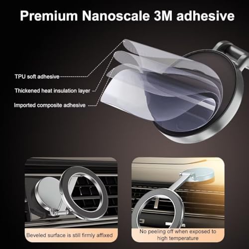 for MagSafe Car Mount, 360° Rotation Phone Holder for Car, Universal Dash Car Mount, All-Metal Magnetic Phone Mount for Car Fit for iPhone 15 14 13 12 Pro Max Plus Mini MagSafe Cases – Enhanced Compatibility and Speed