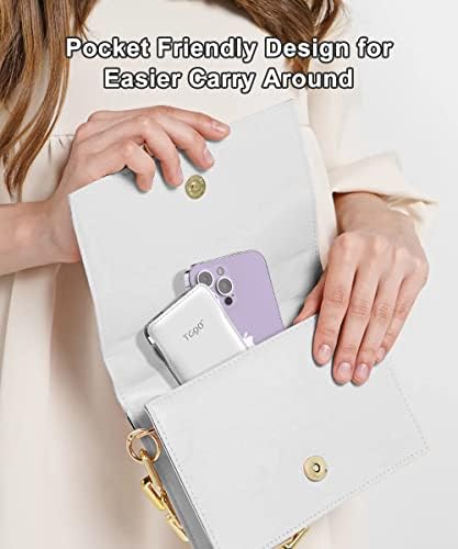 Ultra-Slim 10,000 m Ah TG90° Portable Power Bank with Built-in Lightning and USB-C Cables – Fast Charging, Lightweight Battery Backup for i Phone and Android Devices – Essential On-the-Go Charger for Busy Lifestyles