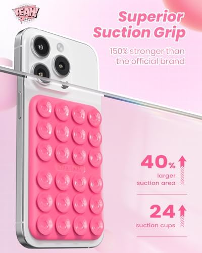 Klearlook Magnetic Suction Phone Mount Set – 4 Stylish Colors for Mag Safe Cases, Hands-Free Selfie Grip for Tik Tok & Content Creators, Lightweight & Portable, Secure Magnetic Attachment for Effortless Video Recording and Photography