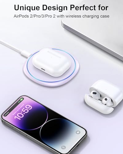 NANAMI Dual Pack Fast Wireless Charger – Qi Certified 10 W Charging Pad for i Phone 15/14/13/12/SE 2020/11 Pro & Samsung Galaxy S25/S24/S23/S22/S21/S20/Note 20 – Effortless Device Compatibility & Enhanced Speed for Air Pods Pro/3/2 – Sleek, Portable Design with Non-Slip Surface for Uninterrupted Charging