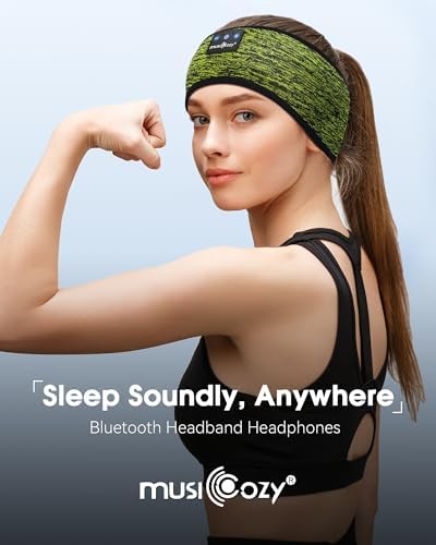 MUSICOZY Bluetooth 5.4 Sleep Headband – Ultra-Thin Stereo Earbuds for Uninterrupted Comfort and Performance, Sweat-Resistant for Active Lifestyles & Serenity (White Red) – Elevate Your Audio Experience with Innovative Design and Superior Sound Quality