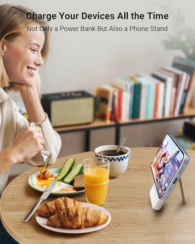 Revolutionary Mag Safe 10000 m Ah Power Bank: 5-in-1 Magnetic Wireless Charger for i Phone 12-16 Models & Apple Watch – Fast Charging with Built-in Stand for Ultimate Portability and Convenience