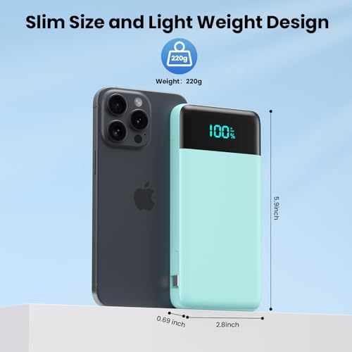 Upgrade Your Charging Experience: 13800 m Ah Portable Power Bank with Built-in Cables and Wall Plug – Fast Charging USB-C Battery Pack for i Phone 16/15/14, Samsung & Android Devices – Ultimate Travel Companion with 4 Outputs for Simultaneous Device Charging