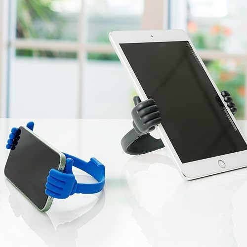 HONSKY 3361942 Thumbs Up Adjustable TPU Mobile Stand – Versatile Multi-Angle Holder for Phones & Tablets – Chic Blue & Black Design – Perfect for Hands-Free Viewing at Home or Office – Lightweight, Durable, and Effortless to Transport