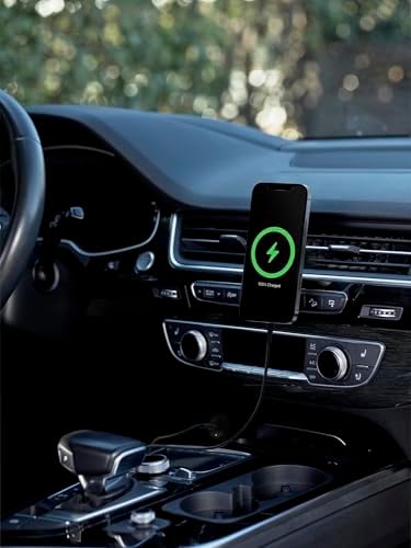 Belkin Boost Charge Pro 10 W Magnetic Wireless Car Charger for i Phone 16, 15, 14, & 13 – Fast Charging Vent Mount with Mag Safe Compatibility – Effortless Navigation & Hands-Free Usage – Sleek Black Design with Included Power Supply – Ultimate On-the-Go Convenience