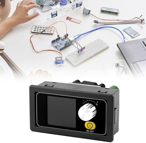 QWORK High-Efficiency Digital Voltage Regulator – Versatile 0.6-36 V Adjustable Buck Boost Converter with 5 A Output for Precision Power Management and Real-Time Monitoring