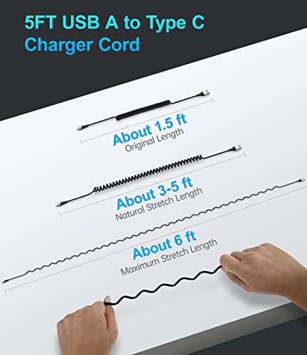 Coiled USB C to USB C Charger Cable 2-Pack (3 FT) – Fast Charging for i Phone 16/15/15 Pro/15 Plus/15 Pro Max & Samsung Galaxy S23 – Tangle-Free Design for Effortless Use in Car or Home – Durable, Flexible Power Solution for All USB C Devices