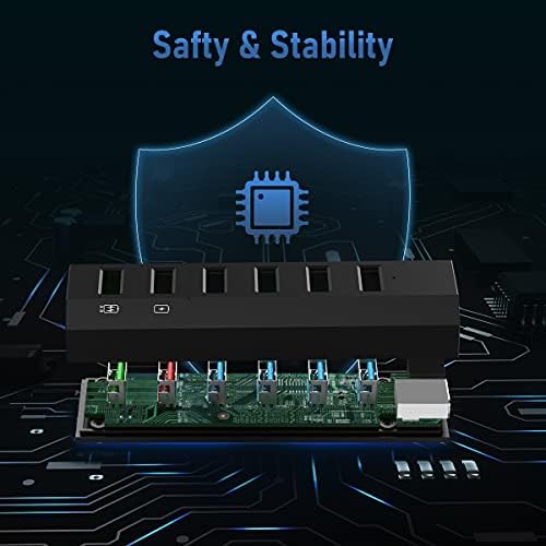 Maximize Your Connectivity with the Aiibe 6-Port USB 3.0 Hub Splitter – High-Speed Data Transfer Up to 5 Gbps, Includes 24 W Power Adapter for Reliable Multi-Device Charging, Perfect for Laptops, Mac, PCs & Mobile HDDs – Streamline Your Workflow & Enhance Productivity with This Sleek Black USB Hub
