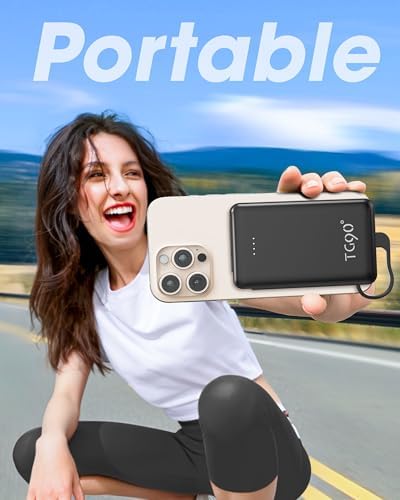 Ultra-Compact TG90° Portable Charger: 5000 m Ah Power Bank with Integrated AC Wall Plug and Triple Output for i Phone and Android Devices – Fast Charging Made Effortless and Convenient