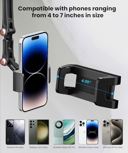 Karmus Universal Rearview Mirror Phone Holder – Rotatable and Retractable Car Mount for All Smartphones – Essential Vehicle Accessory for Safe Hands-Free Navigation and Communication – Durable Design for Long-Lasting Use – Easy Installation for Optimal Viewing Angles