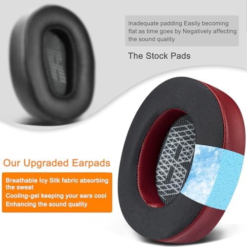 SOULWIT Premium Cooling Gel Ear Cushions for JBL Live 500 BT – Ultimate Noise Isolation Replacement Pads for All-Day Comfort and Enhanced Audio Performance – Durable Black Headphone Accessories