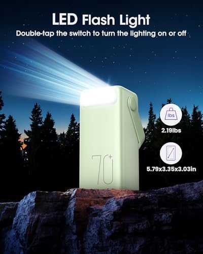 Ultra High-Capacity 70000 m Ah Power Bank – 22.5 W Fast Charging Portable Charger with LED Display & Built-In Flashlight – Ideal for Camping, Travel, and Emergency Use – Multiple Outputs for i Phone, Samsung, i Pad, and More – Stay Connected Anywhere with Long-Lasting Power Solution – Lightweight Design with Convenient Carry Strap and Real-Time Power Monitor – Comprehensive Safety Features Including Overcharge and Short Circuit Protection – Perfect for Outdoor Adventures and Unexpected Power Outages – Includes USB-C Charging Cable and 2-Year Customer Support for Peace of Mind