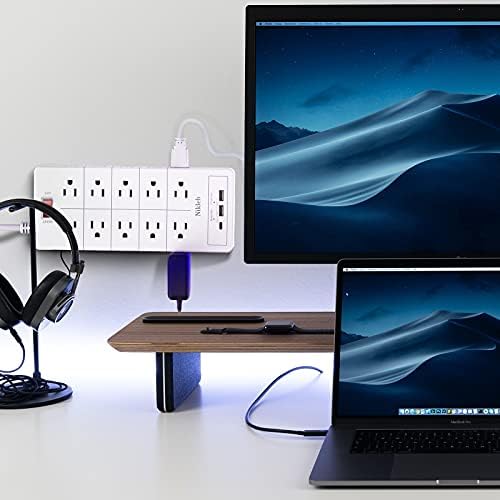 Maximize Your Power with the 23-in-1 Heavy Duty Surge Protector Power Strip – 20 Outlets Plus 2 USB and 1 USB-C Ports, 6 ft Wall-Mountable Extension Cord for Efficient Gaming, Office, and Home Setup – Unmatched Compatibility and Fast Charging Solutions