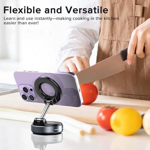 Universal Magnetic Car Phone Holder with Vacuum Suction Technology – Secure Smartphone Mount for Driving, Workouts, and Smooth Surfaces – Effortless One-Handed Access, Compact Design for Ultimate Portability and Stability