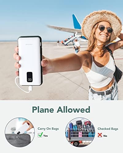 Ultimate Charmast 10,000 m Ah Portable Power Bank with Integrated Cables & Wall Plug – Fast Charging Essential for i Phone 16/15/14/13, Samsung, i Pad, and More – Unmatched Convenience for Travelers and On-the-Go Professionals